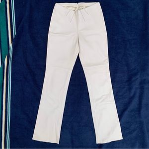 Bebe Cream Leather Pants